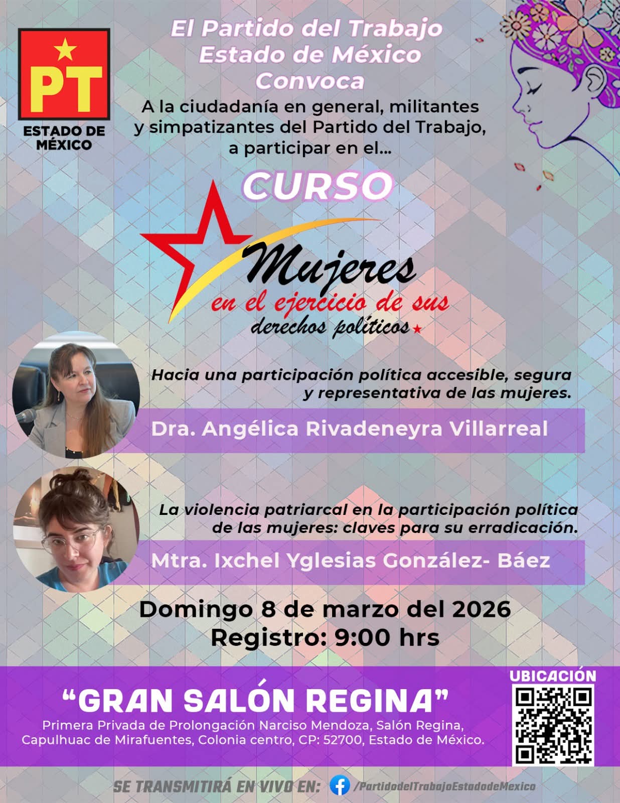 El Partido del Trabajo del Estado de México convoca a curso: “Mujeres en el ejercicio de sus derechos políticos”