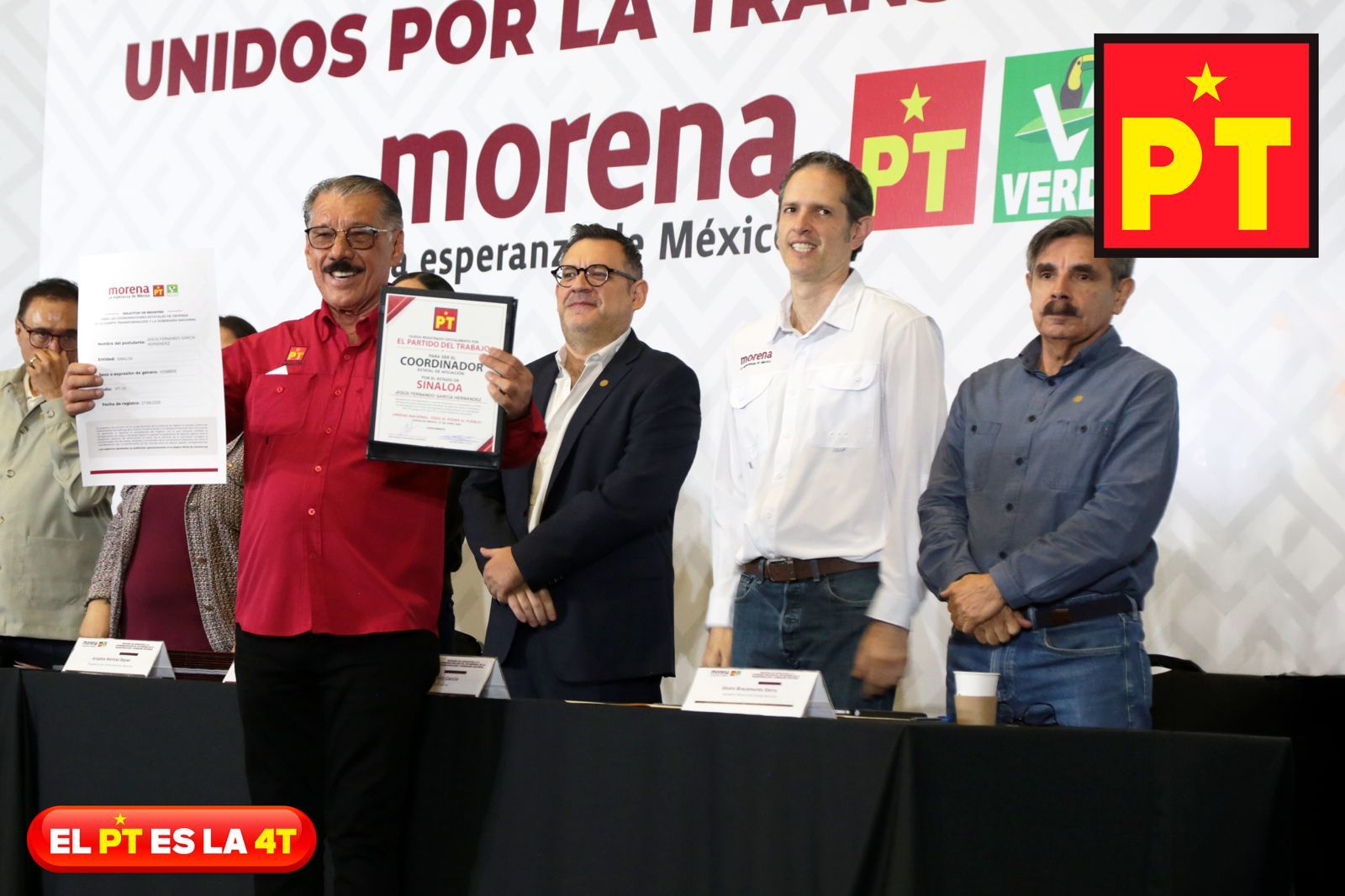 Jesús Fernando García Hernández se registra como aspirante a la Coordinación Estatal de Afiliación del PT en Sinaloa