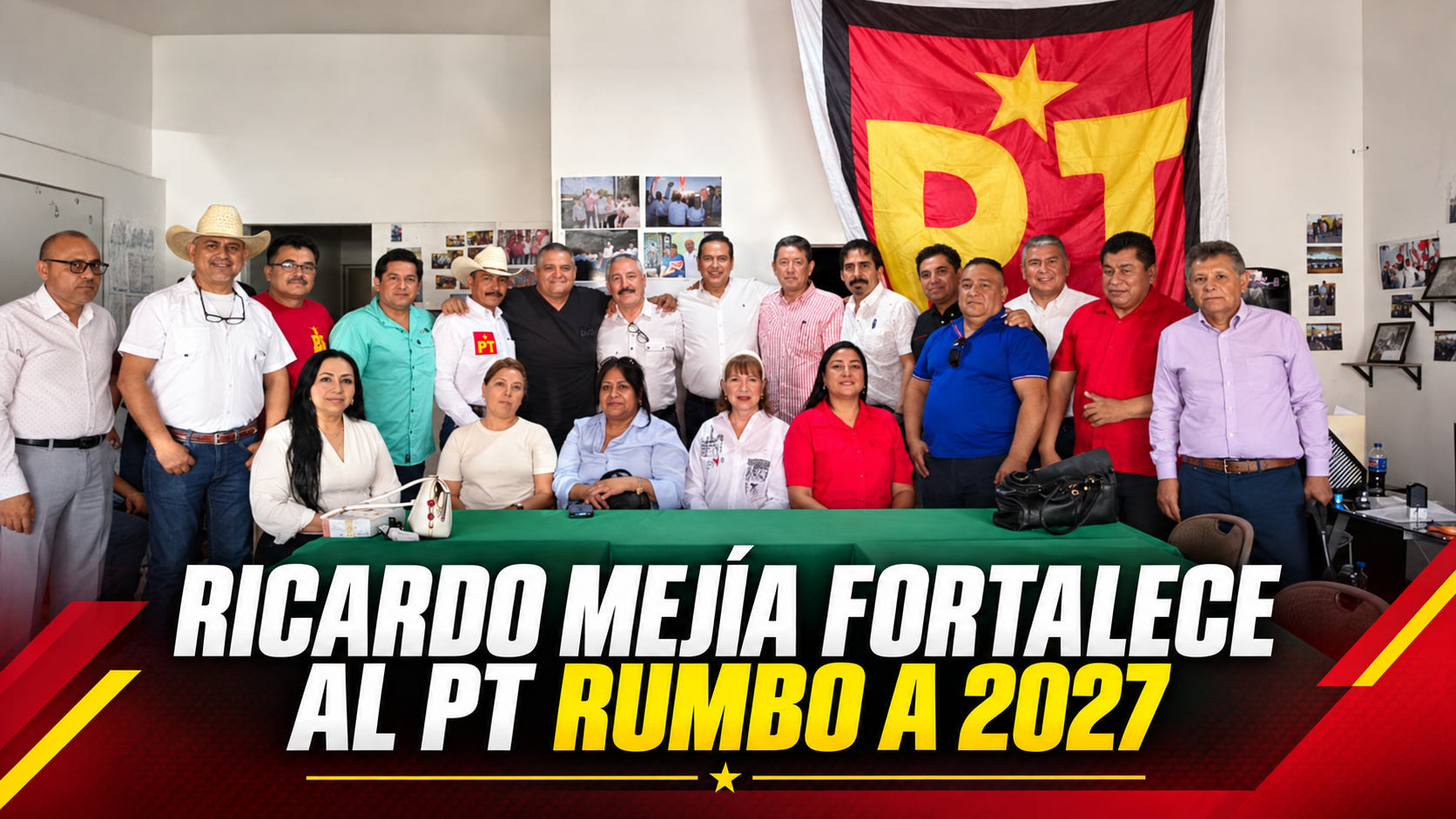 Ricardo Mejía durante una reunión con liderazgos del PT de las regiones Centro, Carbonífera y Norte de Coahuila rumbo a 2027.