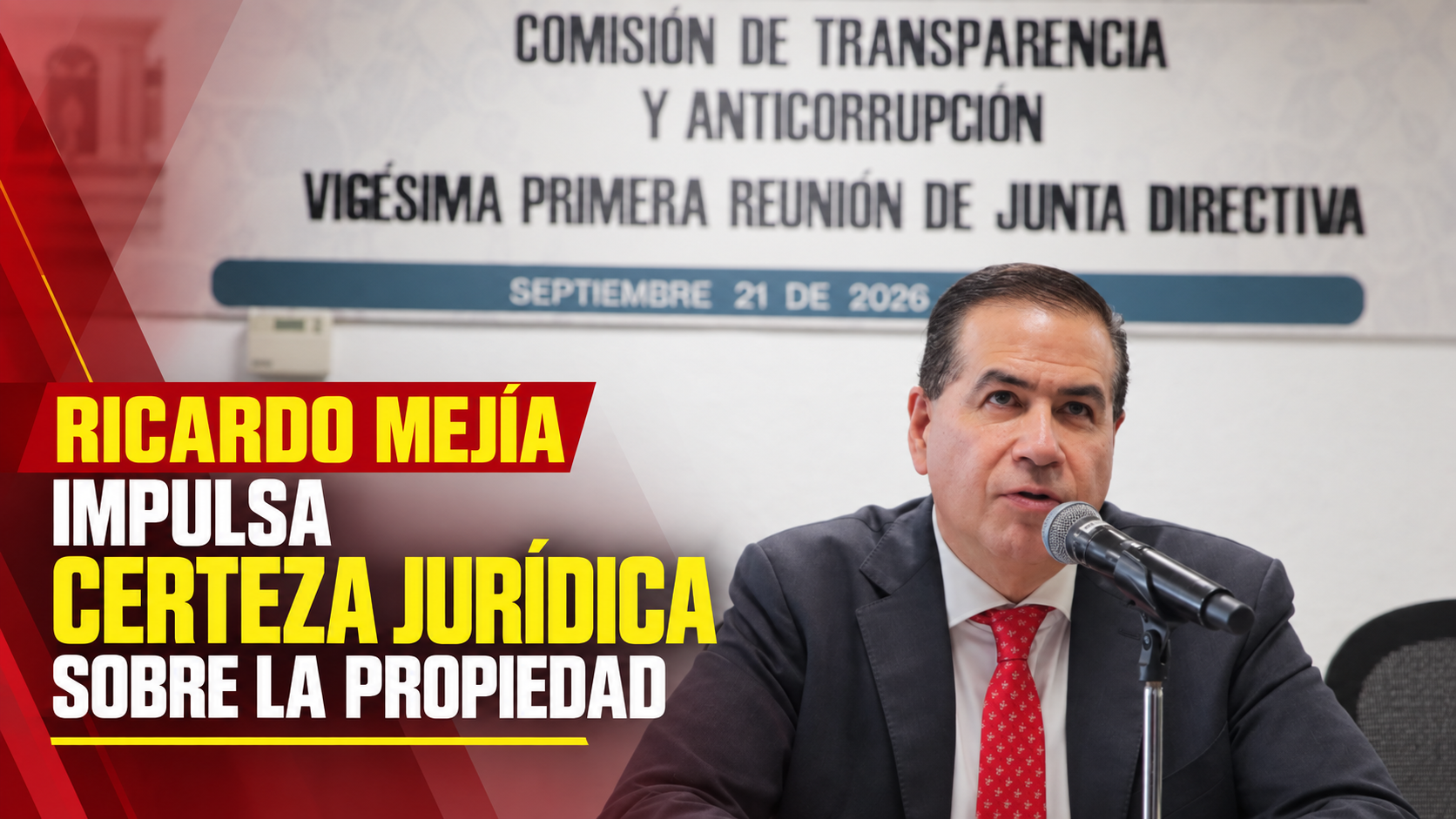 Ricardo Mejía participa en los trabajos de la Comisión de Transparencia y Anticorrupción para fortalecer los sistemas catastrales y registrales.