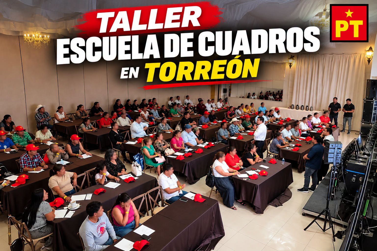 El Partido del Trabajo inició en Torreón su Escuela de Cuadros y Capacitación en La Laguna para fortalecer la formación política, la organización territorial y la coordinación de sus estructuras en Coahuila.