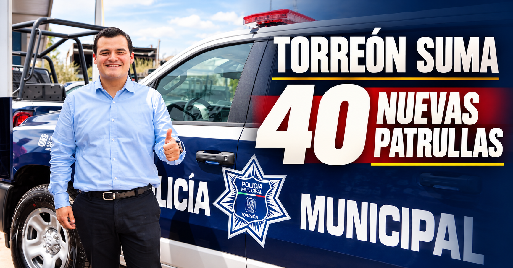 Luis Ortiz participó en la entrega de 40 nuevas patrullas, armamento y municiones para la Policía Municipal de Torreón. Destacó la importancia de fortalecer la seguridad con inversión y coordinación.