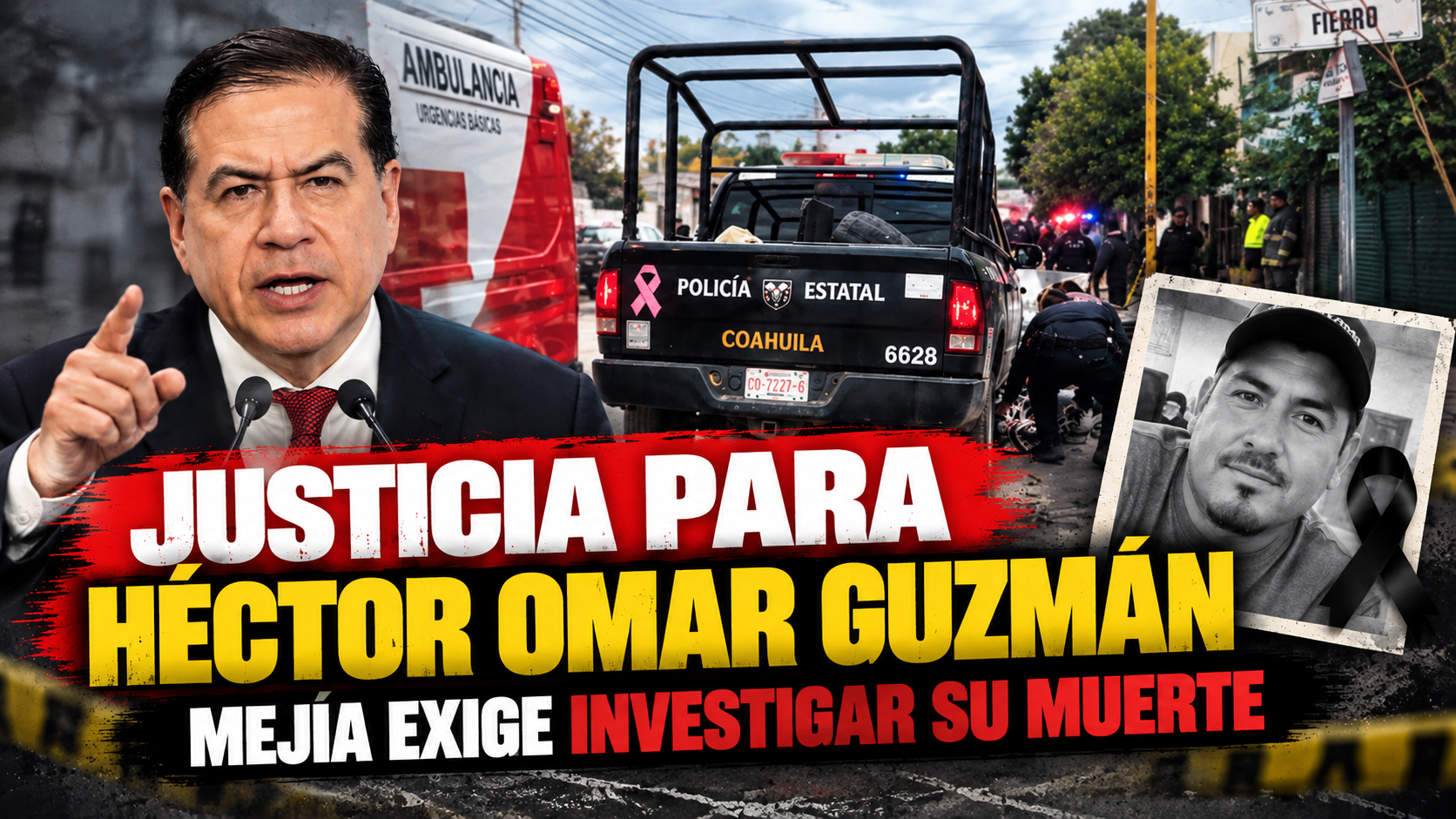 Ricardo Mejía exigió justicia y una investigación a fondo por la muerte de Héctor Omar Guzmán Jiménez, comerciante atropellado por una patrulla utilizada por policías de Viesca.