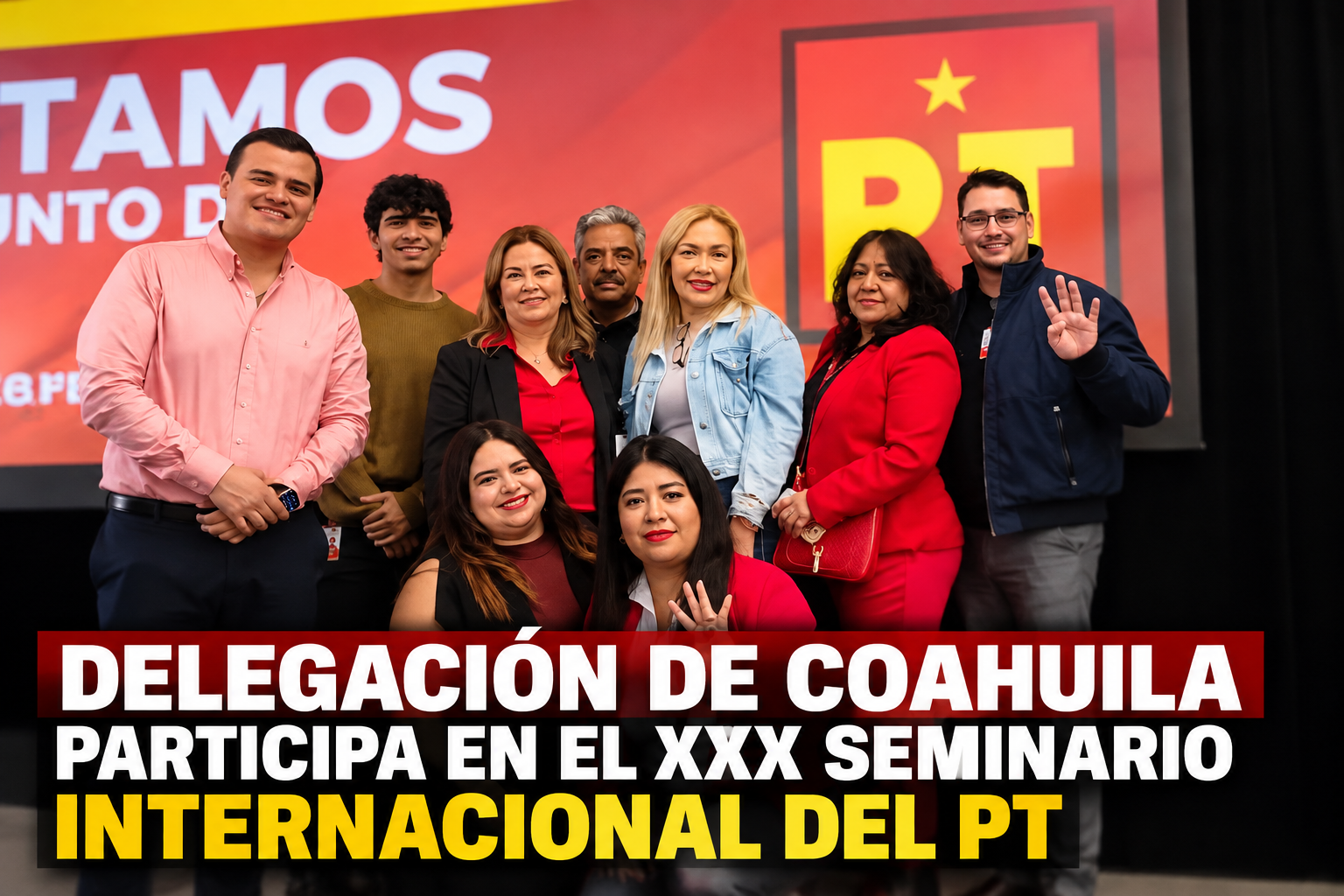 Integrantes de la delegación de Coahuila durante su participación en el XXX Seminario Internacional “Los Partidos y una Nueva Sociedad”, realizado en octubre de 2026 en la Ciudad de México.